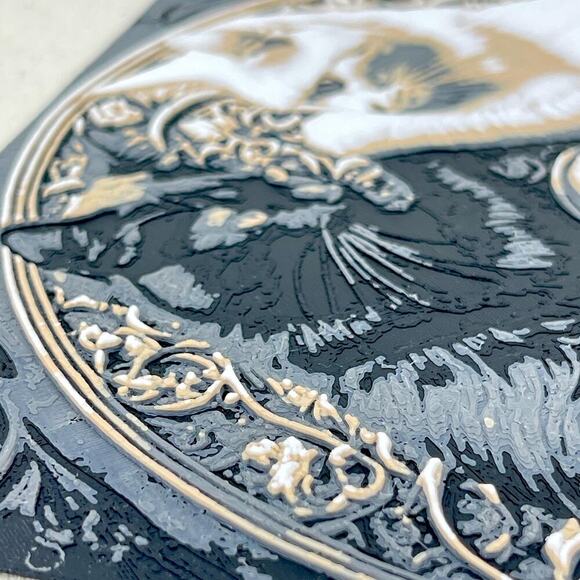 Ying Yang Cats Art Print, Black and White Cat Decor, Feline Mandala Art - Picture 6 of 9